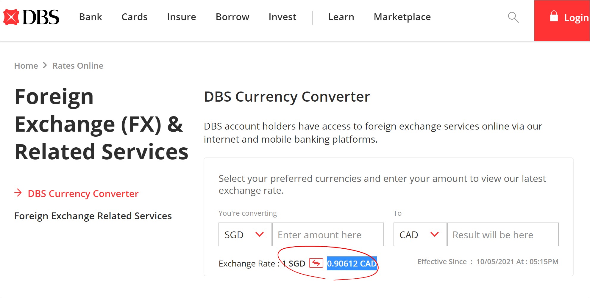 DBS Exchange Rate DBS Exchange Rate